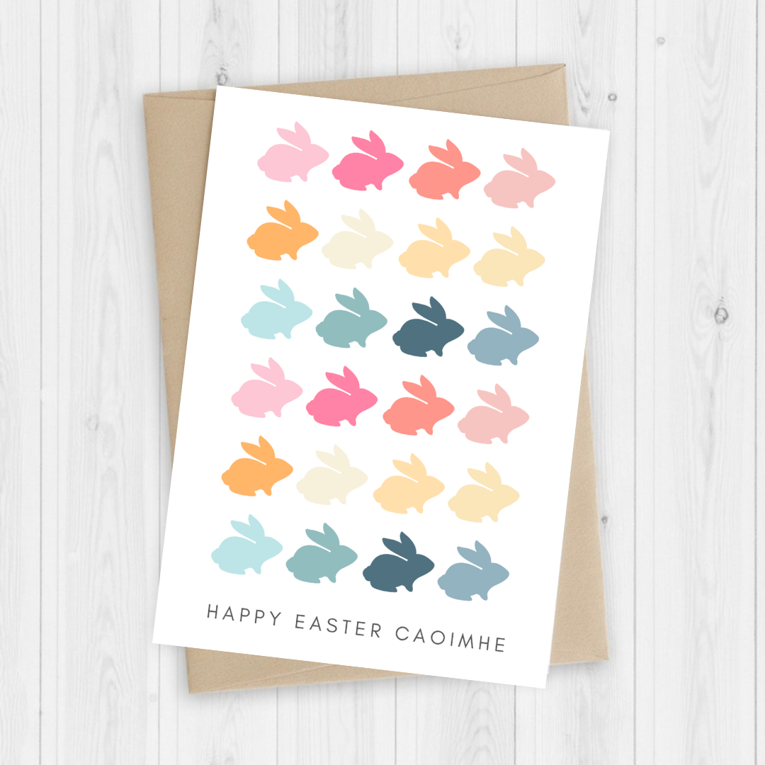 Rainbow Bunny Easter Card