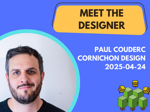 3D printed designer lamp by Cornichon Design on a table — seamless geometry, premium PLA filament, made for commercial licensing via Cubee.