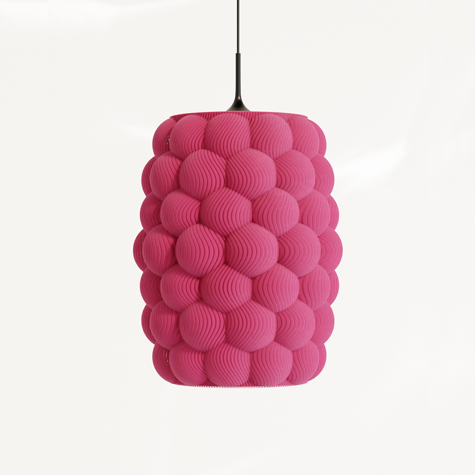 Pink textured pendant lamp with exclusive bubble design