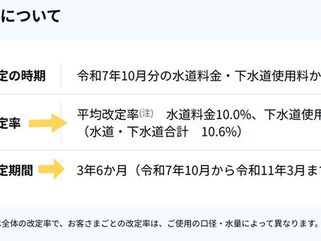 名古屋市上下水道料金は昨年10月からの検針分から値上げ実施
