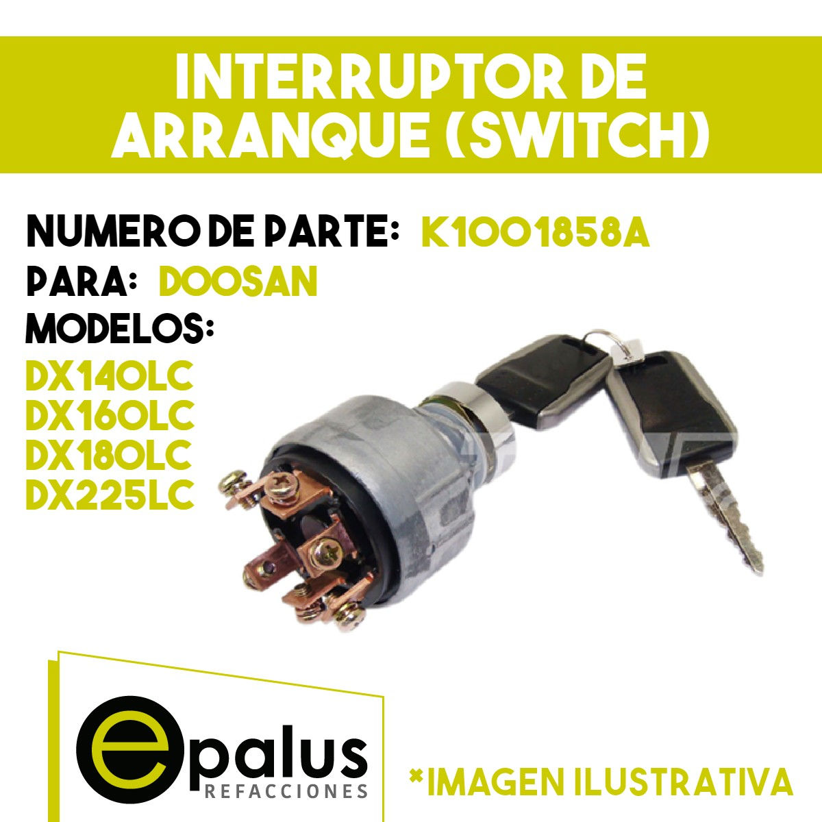 INTERRUPTOR DE ARRANQUE (SWITCH)- PARTE: K1001858A.