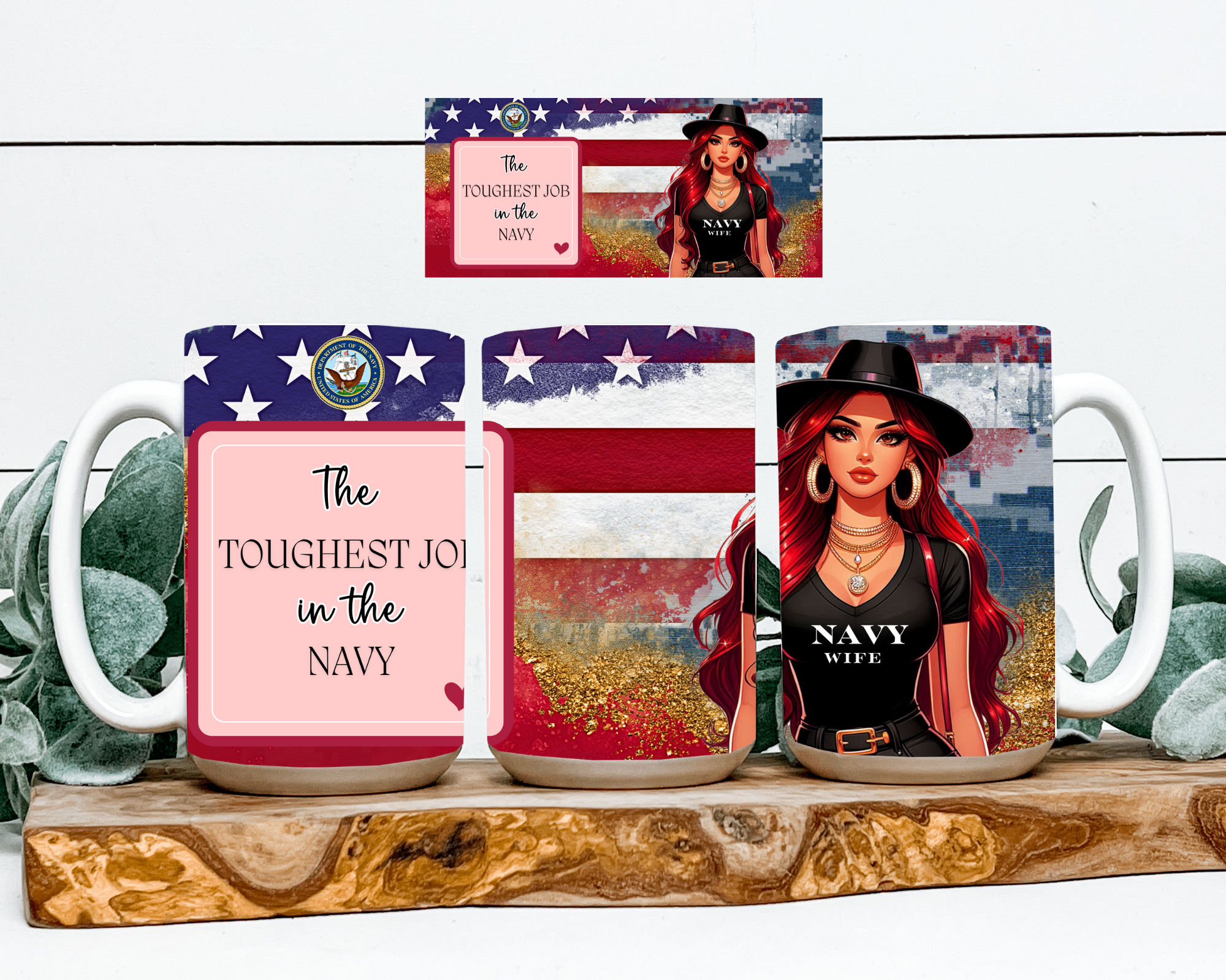 Navy Wife: The Toughest Job in the Navy Mug