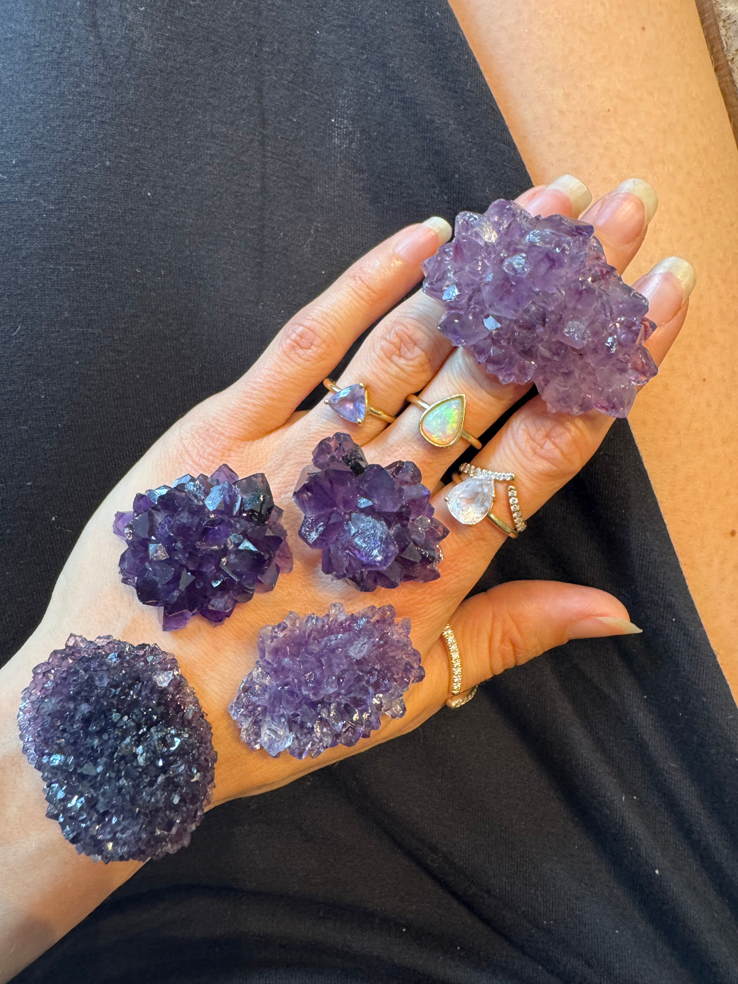 5 Amethyst Blumen-Set
