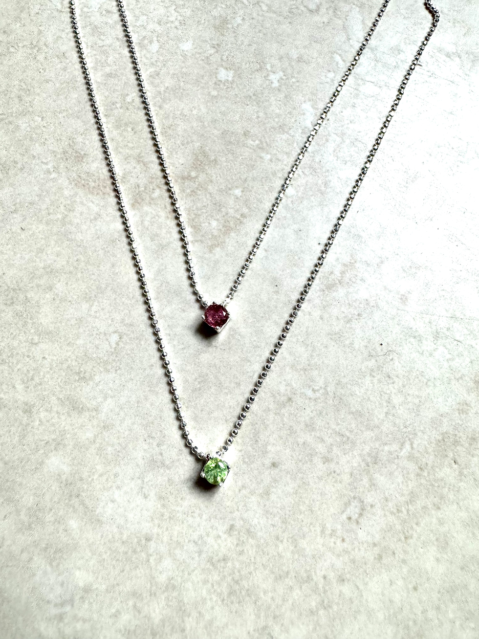 Miniaturbild: Diamantkette mit Aquamarin, Bergkristall, Mondstein & Turmalin
