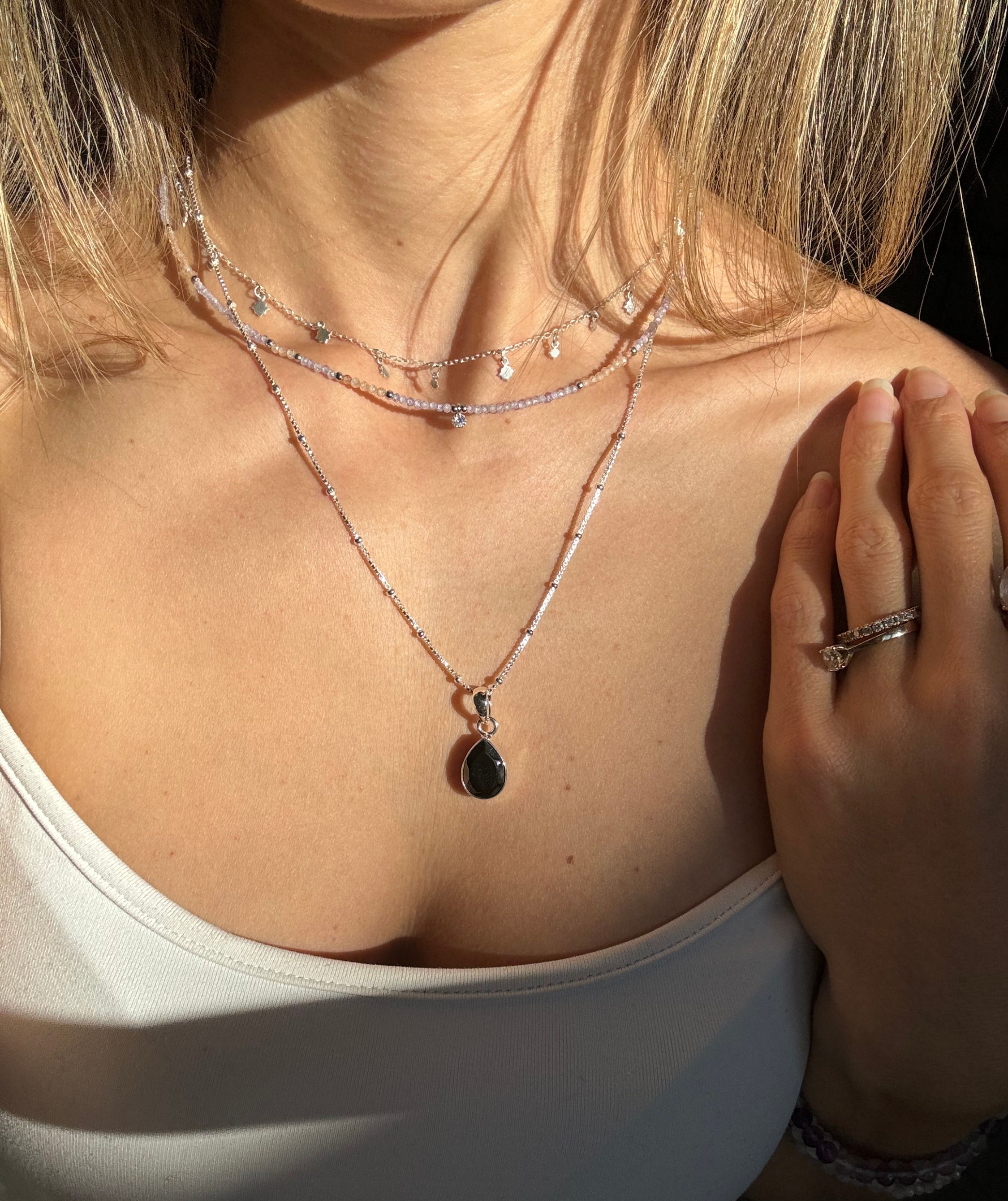 Schungit Halskette Silber