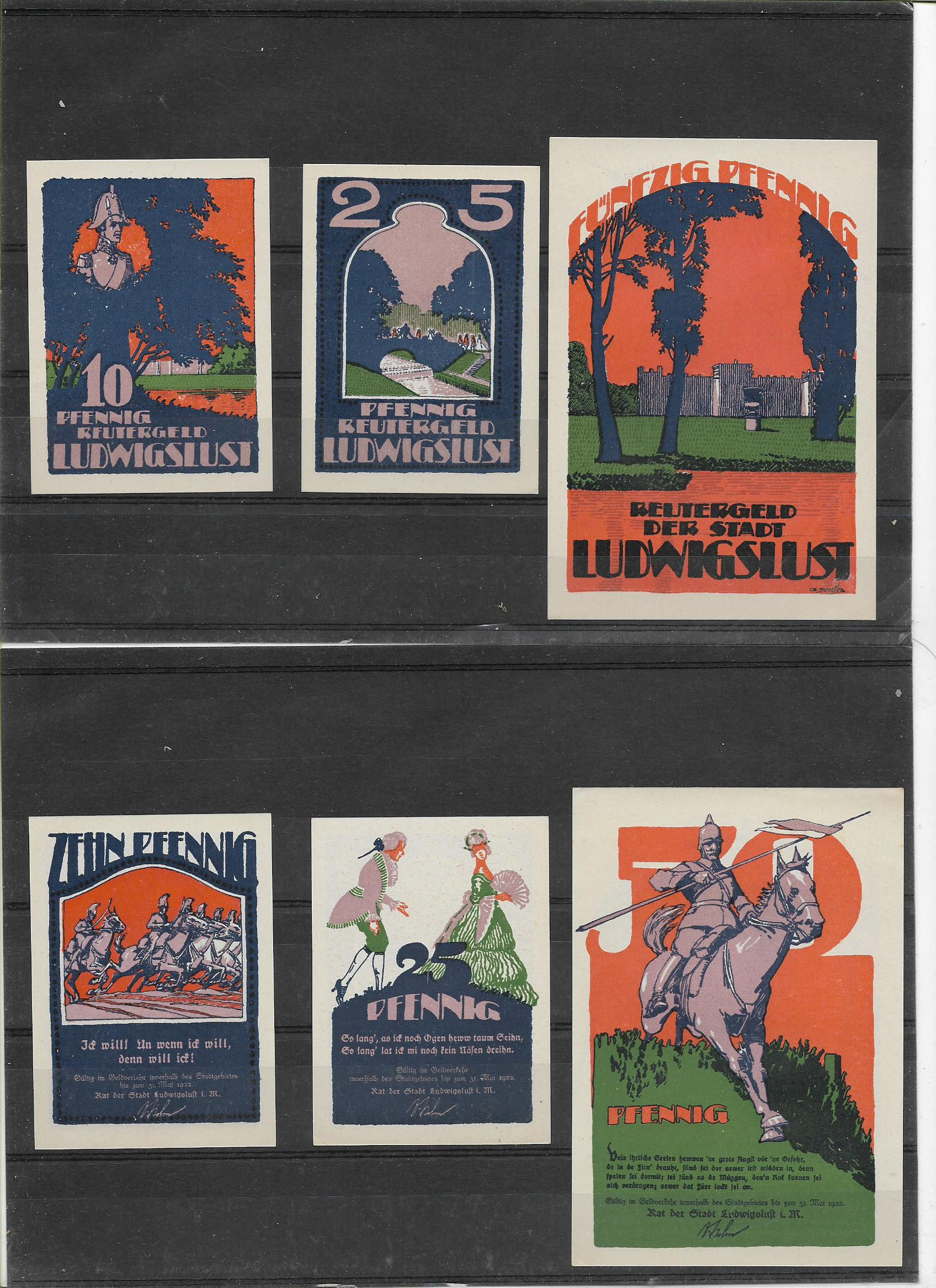 Ludwiglust Notgeld Serie completa Alemania