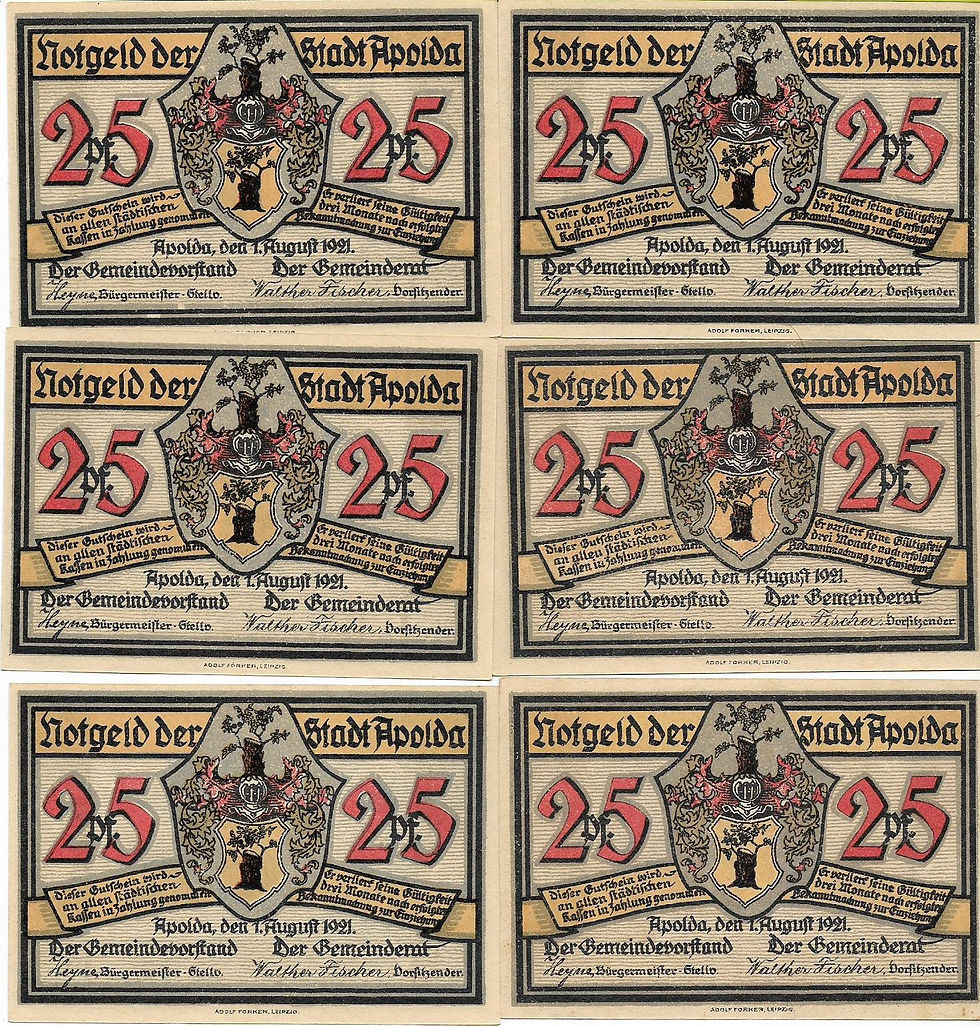 Miniatura: Apolda Notgeld Serie completa Alemania