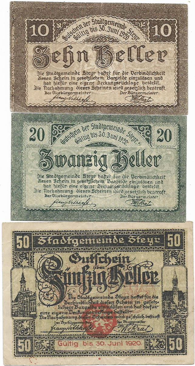 Steyr Notgeld Serie completa Austria