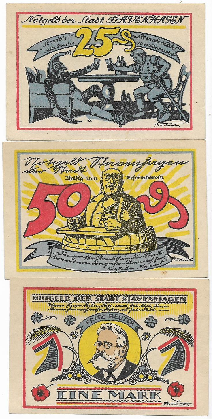 Stavenhagen Notgeld Serie completa Alemania Alto VC