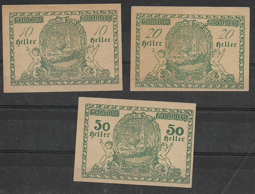 Miniatura: Freinberg Notgeld Serie completa Austria variante color verde