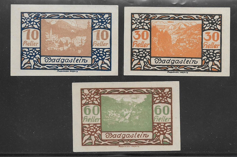 Miniatura: Bad Gastien Notgeld Serie completa Austria