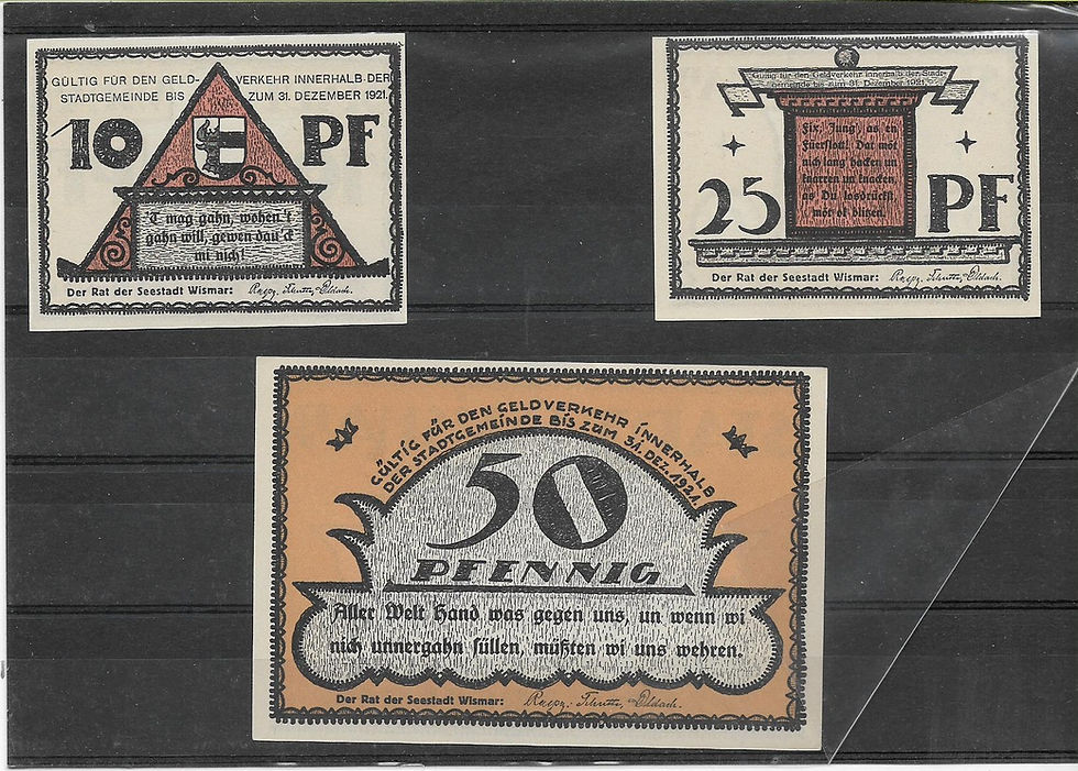 Miniatura: Wismar Notgeld Serie completa Alemania