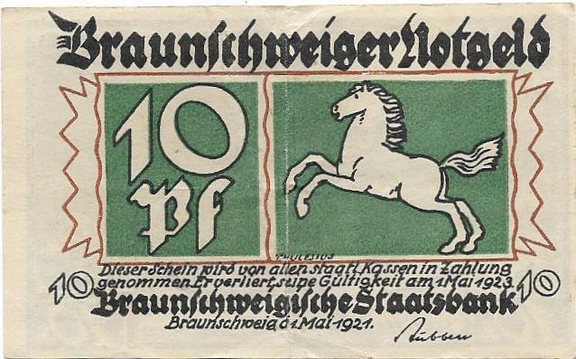 Braunschweig Notgeld Variante Firma "Thulesius" en Serie Bad Harzburg Alemania