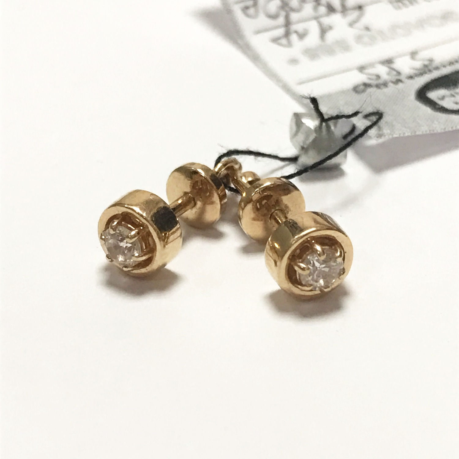 Серьги золотые с фианитами