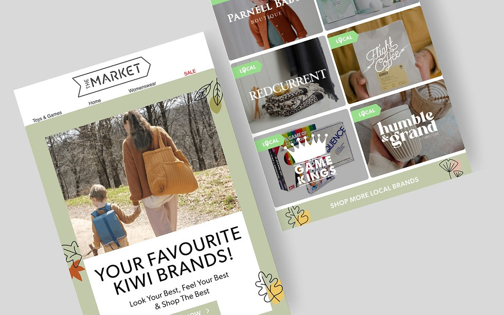 Snapshot of an email promoting a single brand and its sales from TheMarket.