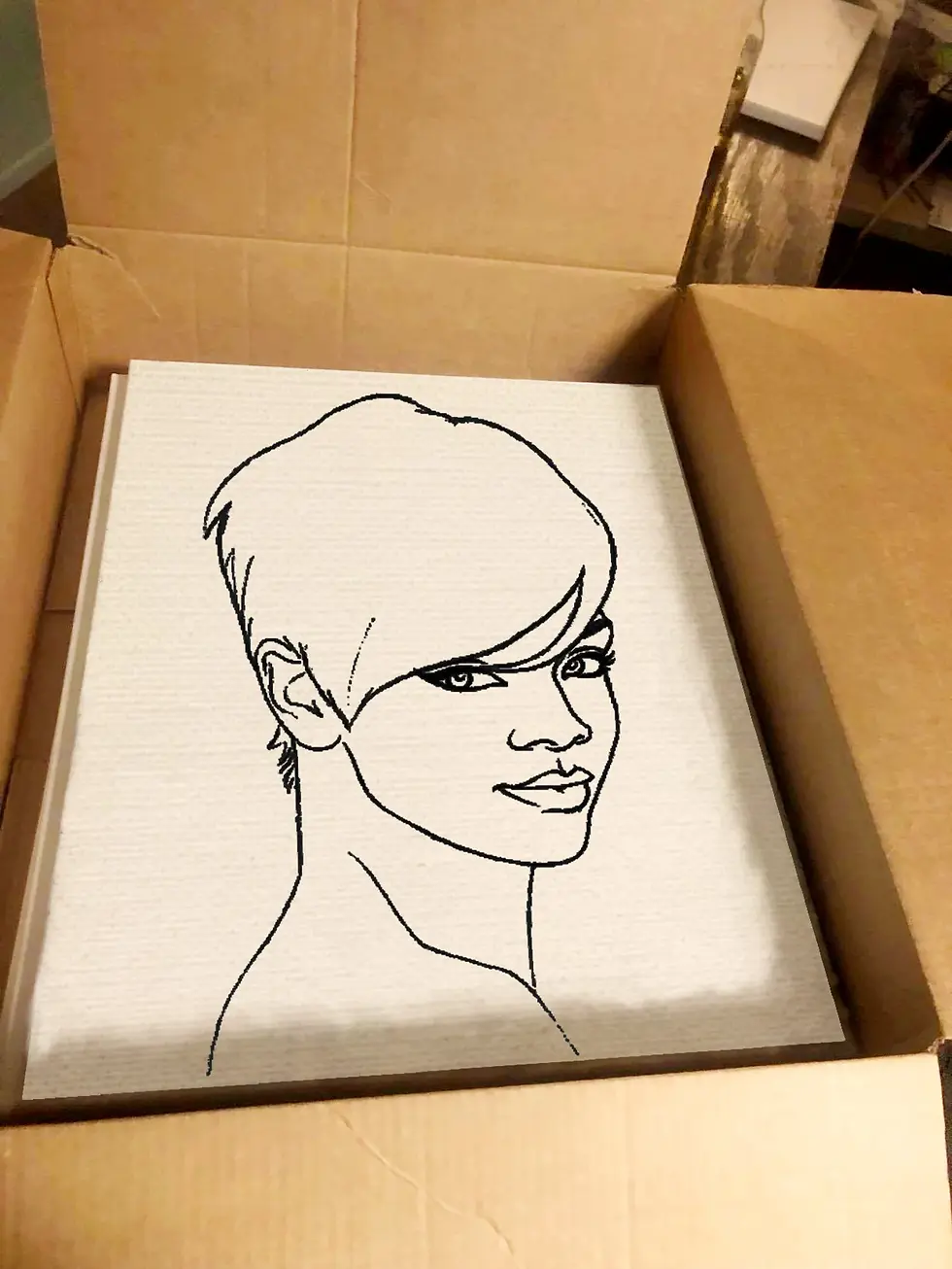 Thumbnail: Rihanna Pt 1 Pre Drawn Canvas for Painting, Sip and Paint