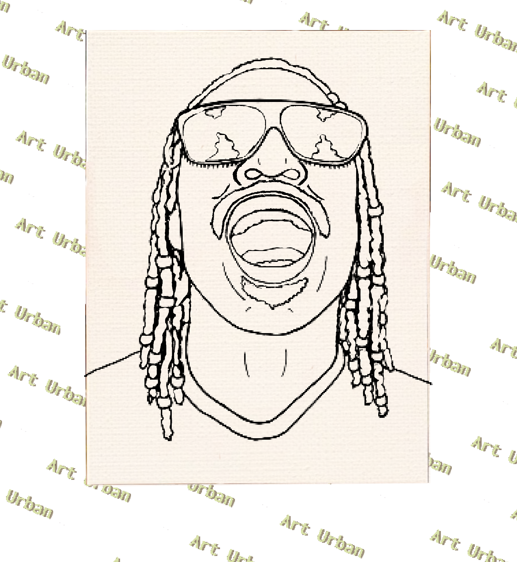 Stevie Wonder Pre Drawn Canvas for Painting, Sip and Paint Canva