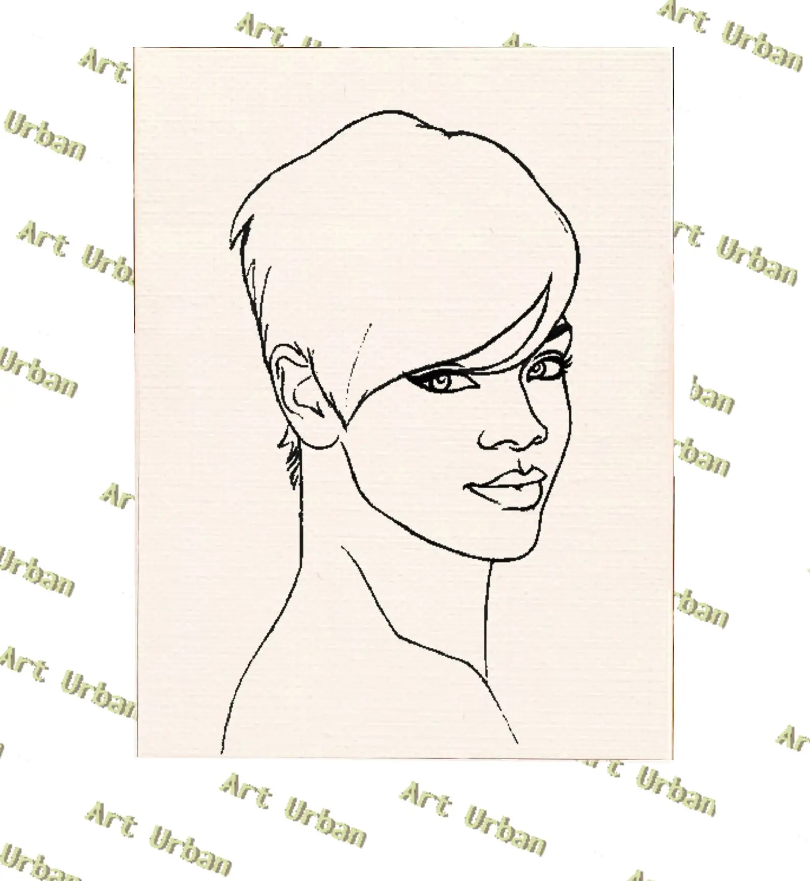 Rihanna Pt 1 Pre Drawn Canvas for Painting, Sip and Paint