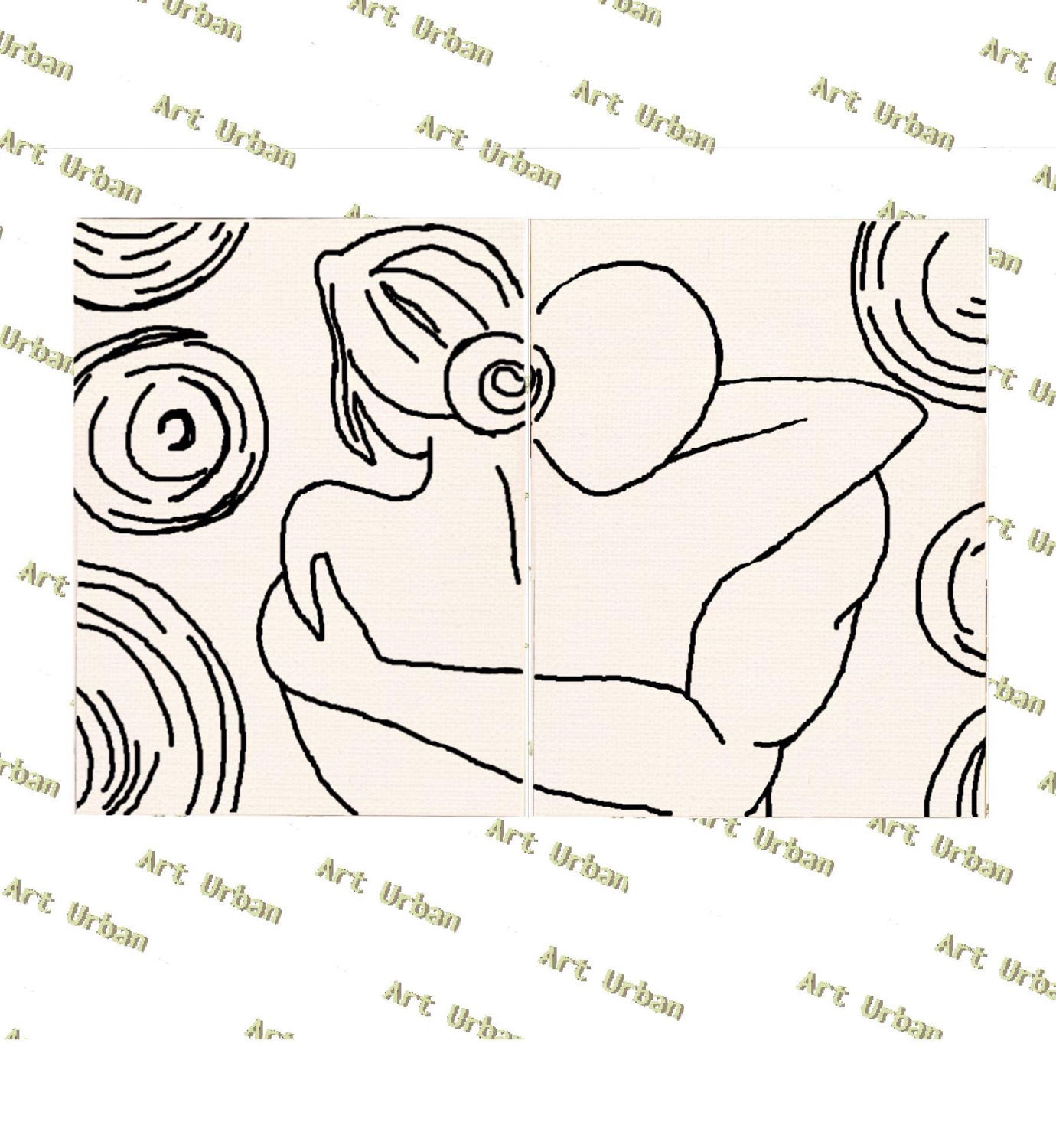 Couples Pt 2 Pre Drawn Canvas Kit, Sip and Paint Canva