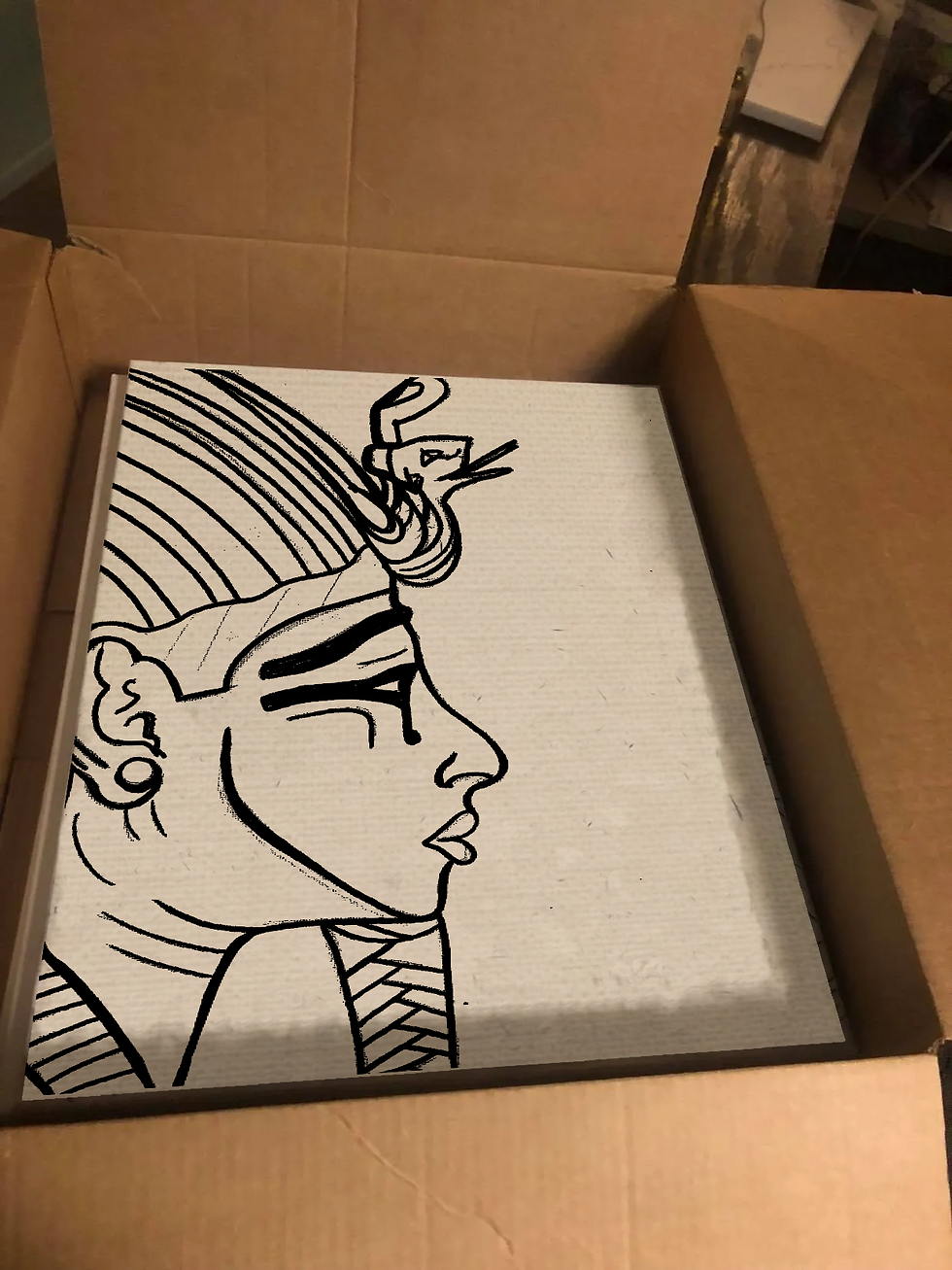 Thumbnail: King Tut Pre Drawn Canvas for Painting, Sip and Paint Canvas