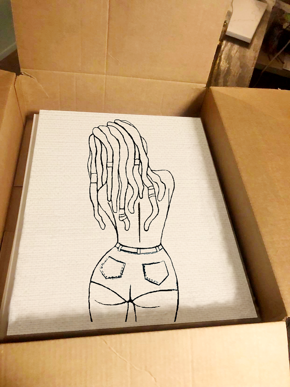 Thumbnail: Locks and Shorts Pre Sketched Canvas, Pre Drawn Canvas for Painting, Sip and Pai