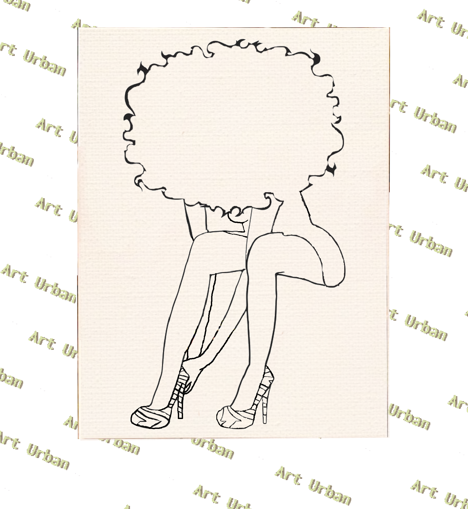 Heels 2 Pre Drawn Canvas for Painting, Sip and Paint Canvas, Ar