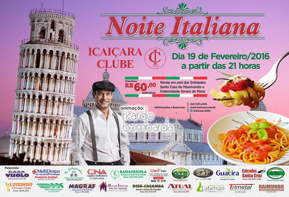 NOITE ITALIANA BENEFICENTE SANTA CASA 19-02-2016