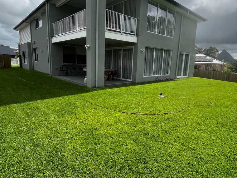 Suburban lawn mowing