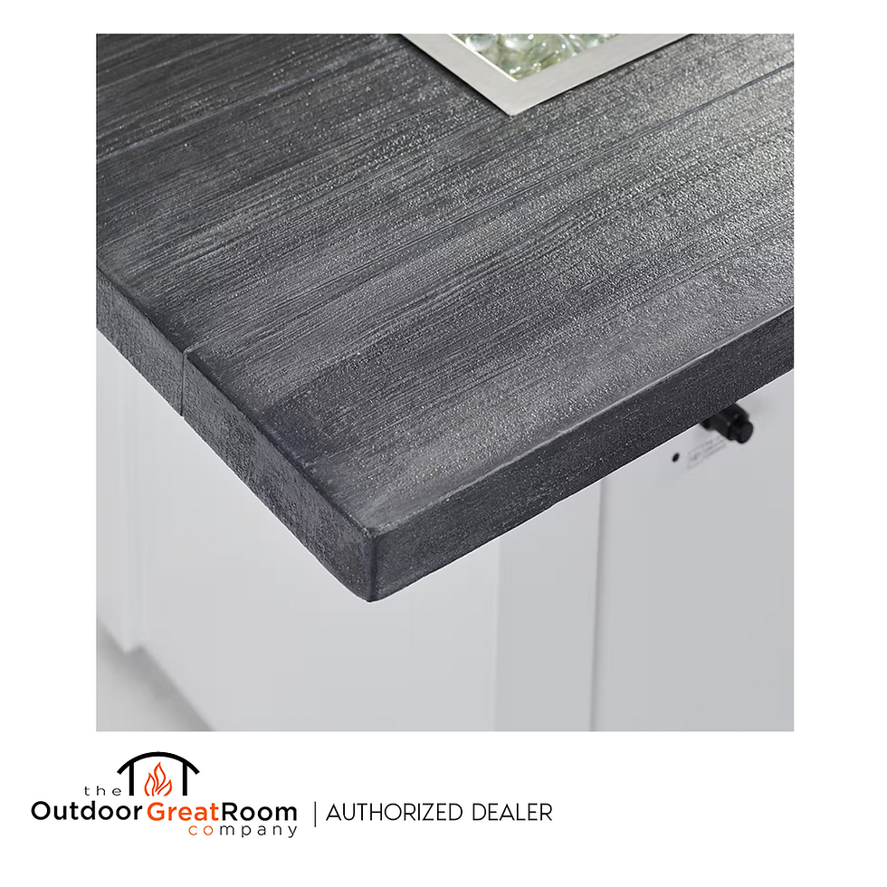 Thumbnail: Havenwood Fire Pit Table with Carbon Grey Everblend Top and White Base