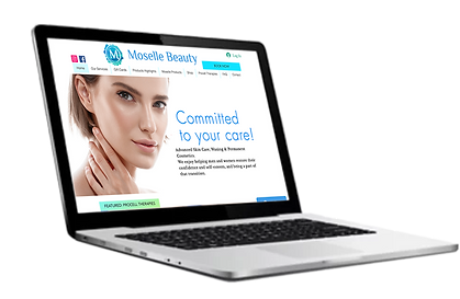 laptop with cosmetic company template