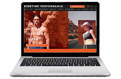 laptop with sports company template