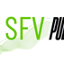 Green and black logo with wave and broadcast symbol