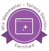 WIX Webmaster certification badge for Tatiana Davidov