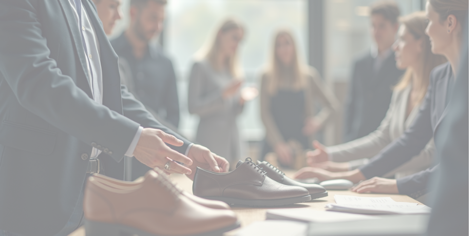 Professionnels échangeant sur des choix de chaussures mieux adaptés