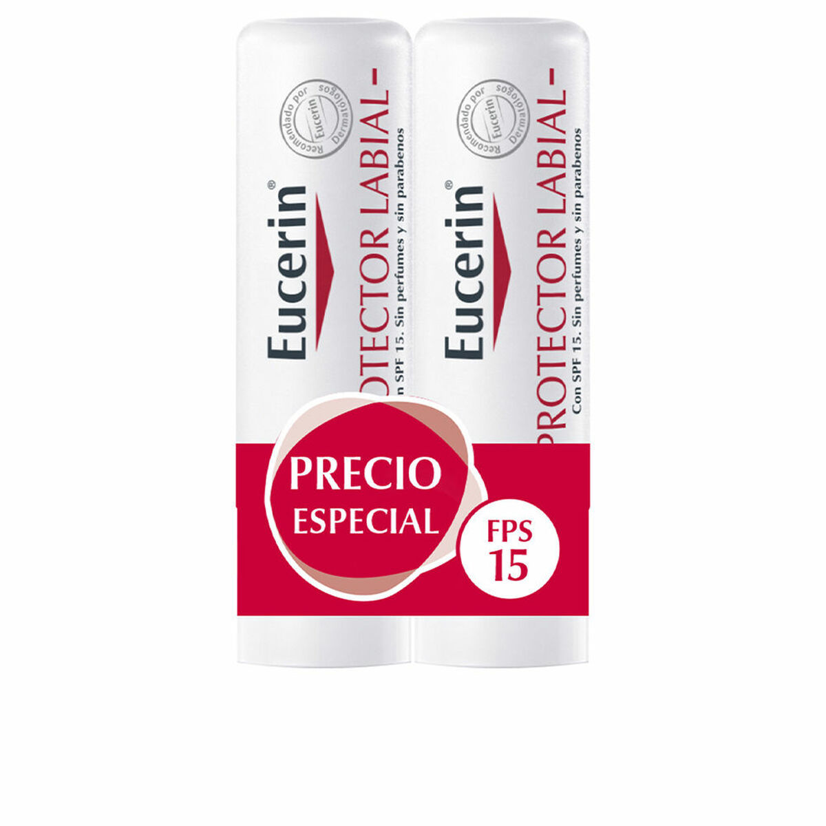 Lippenbalsam Eucerin Protector Labial Lote Spf 15 4,8 g Pack 2 Stück