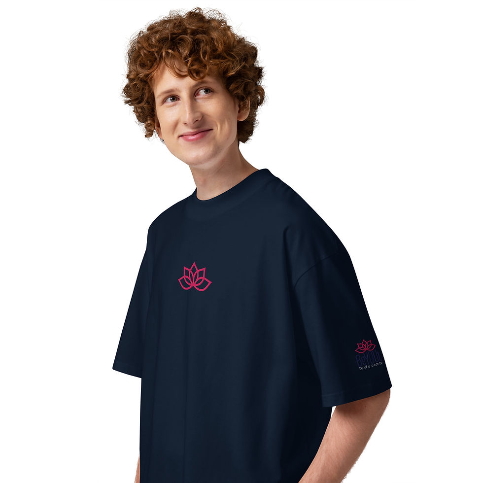 Miniaturbild: Unisex organic oversized high neck t-shirt