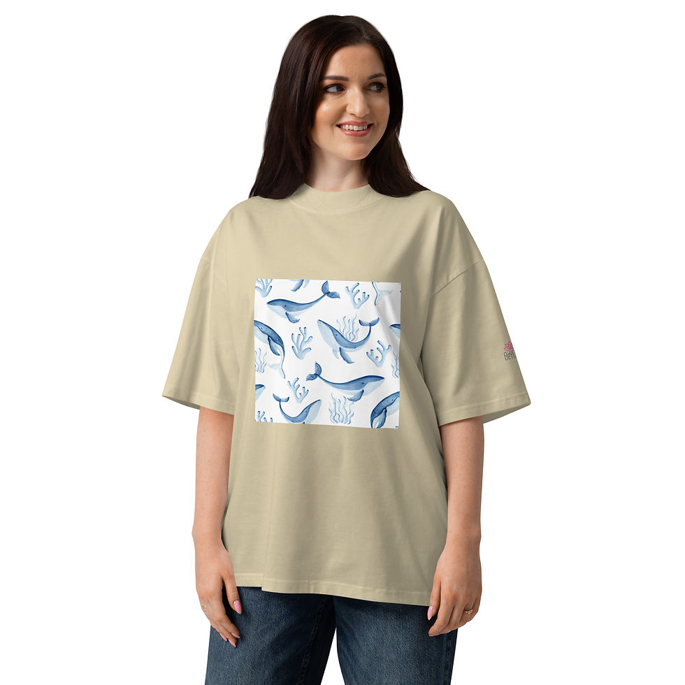 Miniaturbild: Unisex organic oversized high neck t-shirt