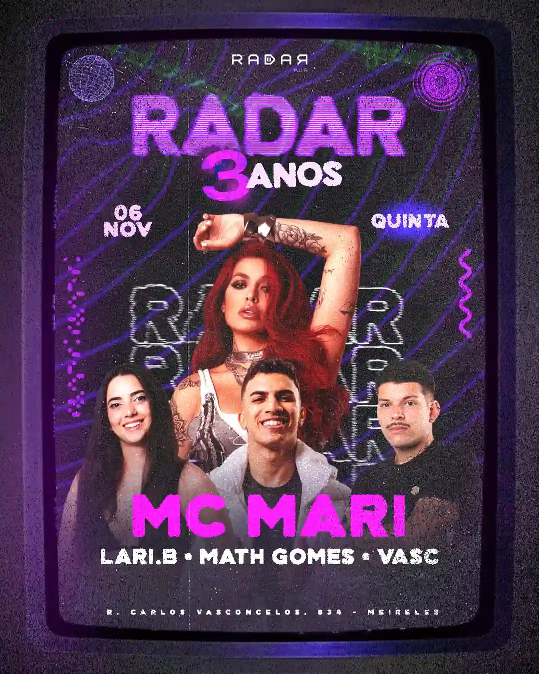 Evento de sexta-feira no Radar