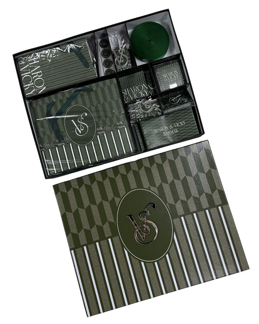 Miniatura: PREMIUM STATIONERY BOX | GREEN TILES