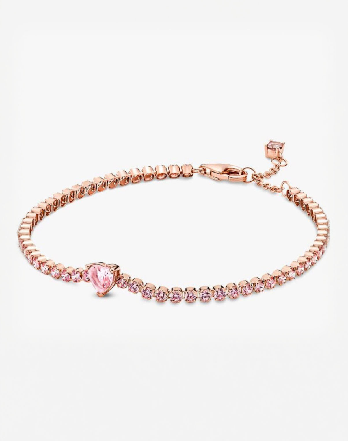 Brazalete Pandora Corazón en Color Rosa