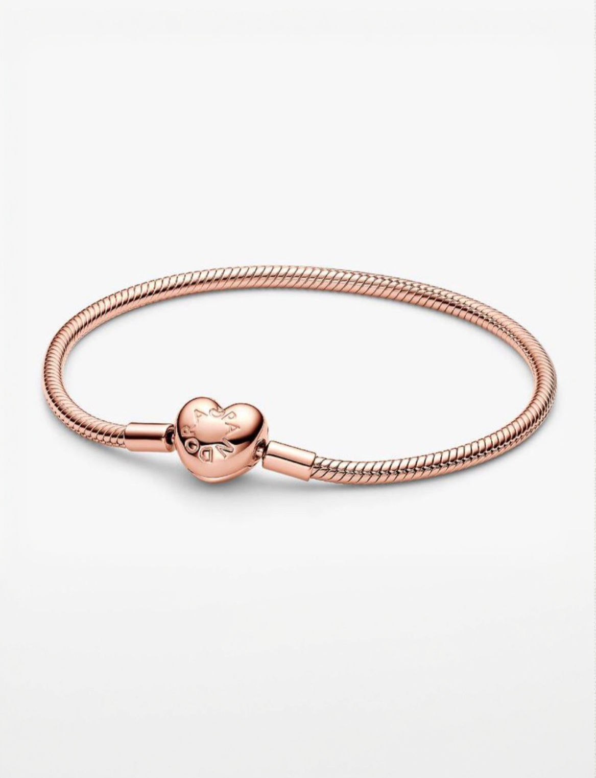 Brazalete Pandora de Broche de Corazón en Color Rosa