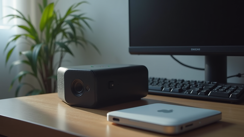 Eye-level view of a smart home device setup