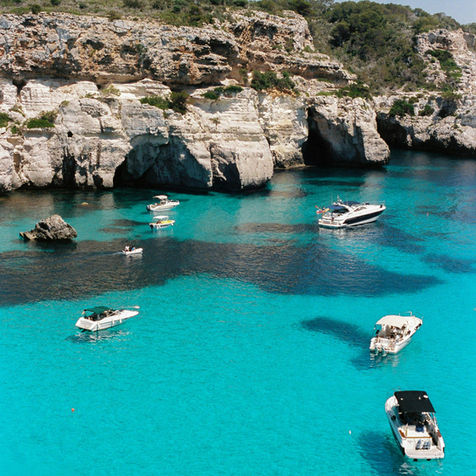 boats on water in menorca