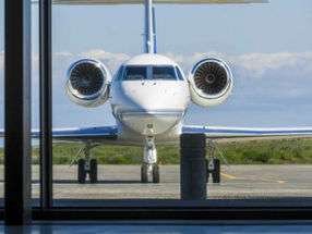 private jet at airport