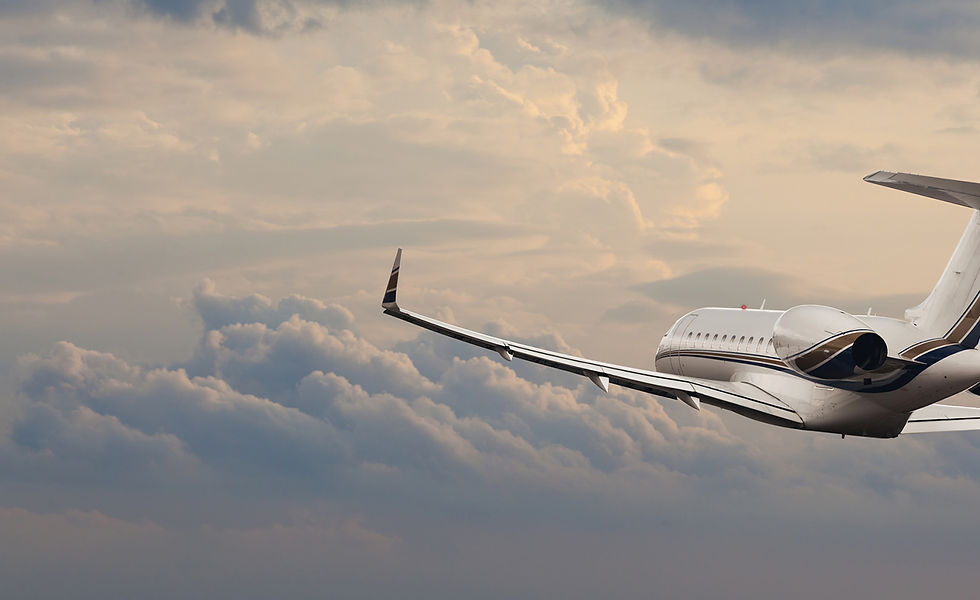 private jet in flight