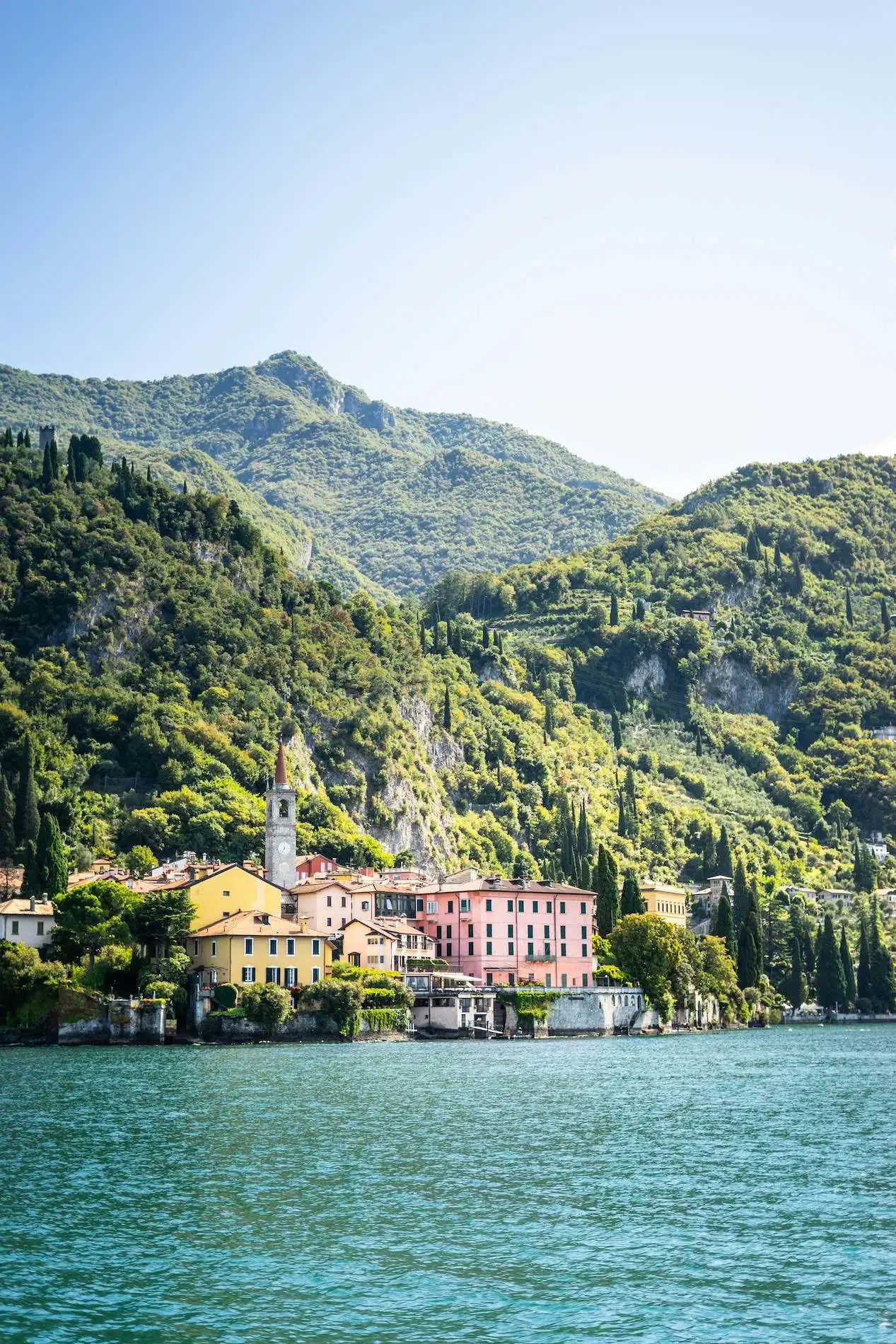 Colourful buildings on Lake Como, Italy