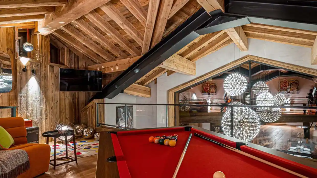 A pool table