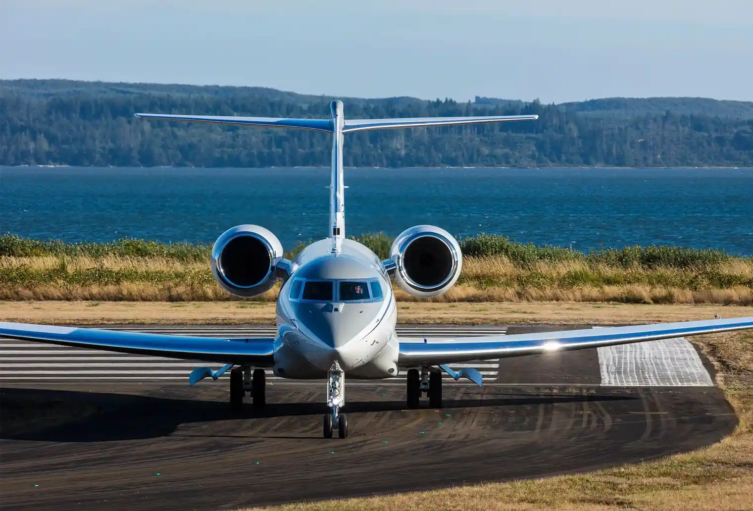 A private plane on a runway