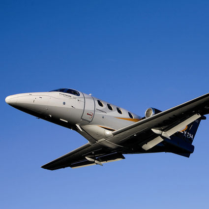 private jet in flight