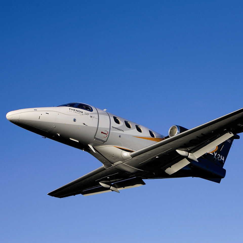 private jet in flight